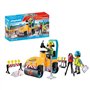 PLAYMOBIL 71751 Ouvriers avec rouleau compresseur et signalisation, Action Heroes, La construction, 43 pieces, Des 4 ans