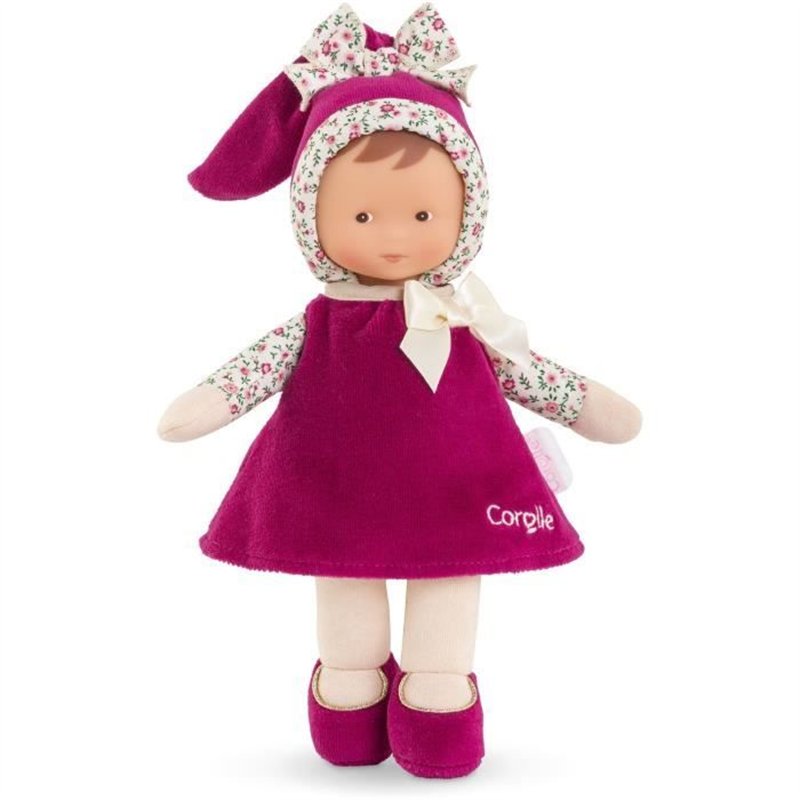 Doudou - COROLLE - Miss Rose Grenadine - 25 cm - senteur vanille - des la naissance