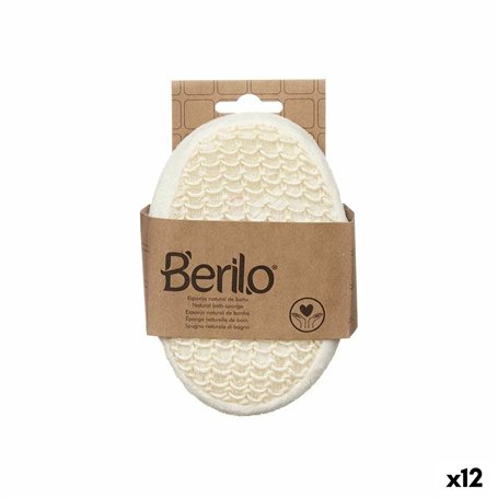 Éponge Corporelle Berilo B7083-8 Blanc Beige 11 x 15 x 5 cm (12 Unités)