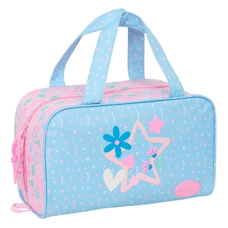 Nécessaire de Voyage BlackFit8 Smile Rose Bleu clair 31 x 14 x 19 cm