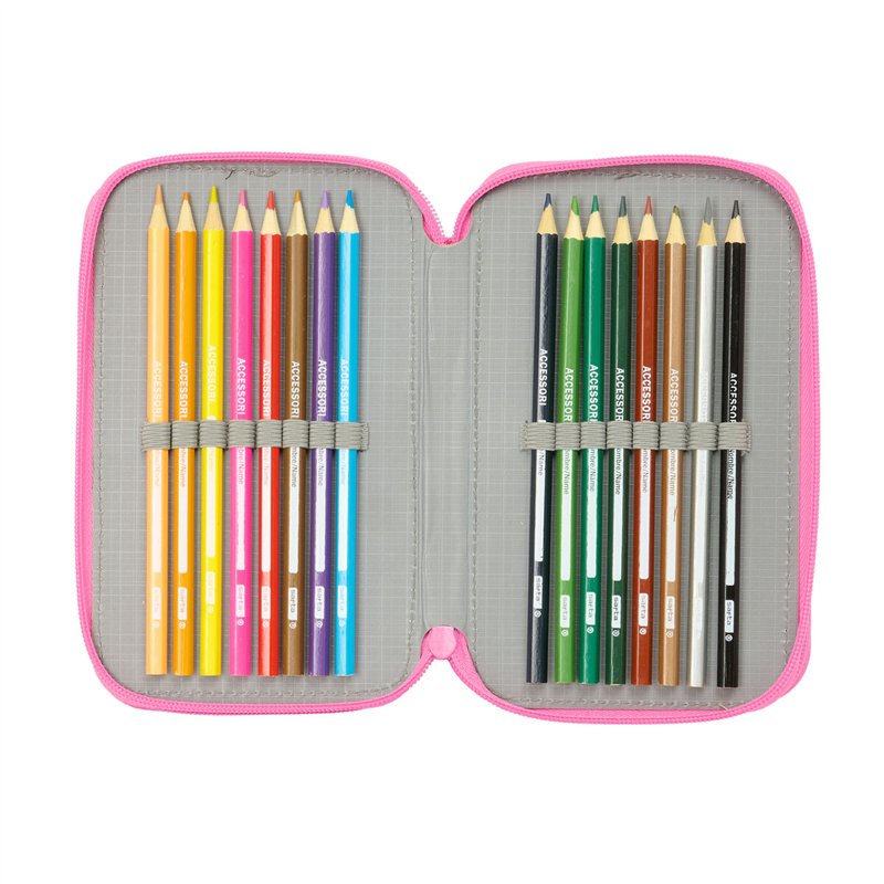 Image secondaire de Pochette à crayons triple Gabby's Dollhouse Confetti Rose Turquoise 12,5 x 19,5 x 5,5 cm 37 Pièces