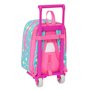 Cartable à roulettes Gabby's Dollhouse Confetti Rose Turquoise 22 x 27 x 10 cm