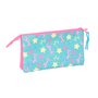 Trousse Fourre-Tout Triple Gabby's Dollhouse Confetti Rose Turquoise 22 x 12 x 3 cm