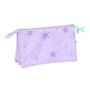Trousse Fourre-Tout Triple Frozen Spirit Lila 22 x 12 x 3 cm