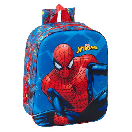 Sac à dos enfant Spider-Man Rouge Blue marine 22 x 27 x 10 cm 3D