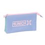Trousse Fourre-Tout Triple Munich Mellow Bleu Rose Bleu ciel 22 x 12 x 3 cm
