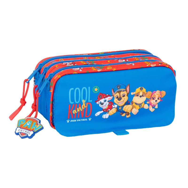 Trousse Fourre-Tout Triple The Paw Patrol Cool Bleu Rouge 21,5 x 10 x 8 cm