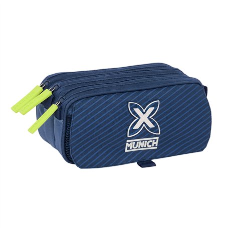 Trousse Fourre-Tout Triple Munich Blue indigo Bleu 21