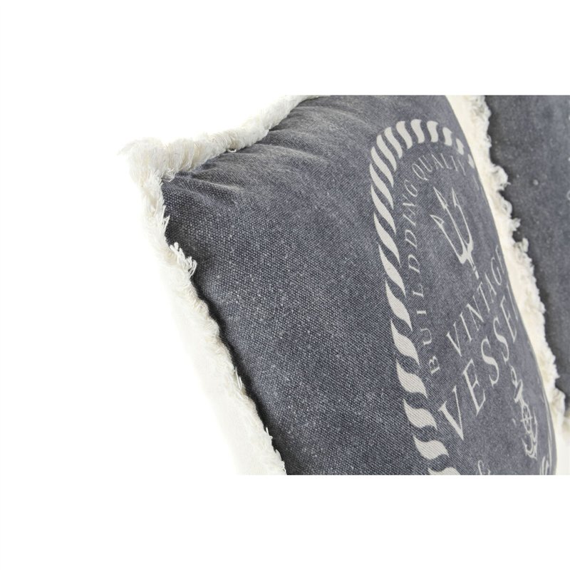 Image secondaire de Coussin DKD Home Decor Bleu Blanc Frange méditerranéen Marin 45 x 10 x 45 cm (2 Unités)