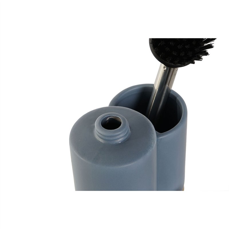 Image secondaire de Distributeur de Liquide Vaisselle 2 en 1 DKD Home Decor Bambou Acier inoxydable Dolomite 11,5 x 6,5 x 18,5 cm (2 Unités)