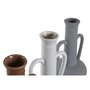Vase DKD Home Decor Blanc Gris Terre cuite Porcelaine 12,7 x 12,5 x 30 cm (3 Unités)