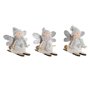 Décorations de Noël DKD Home Decor Blanc Gris Fée 12 x 8 x 10 cm (3 Unités)