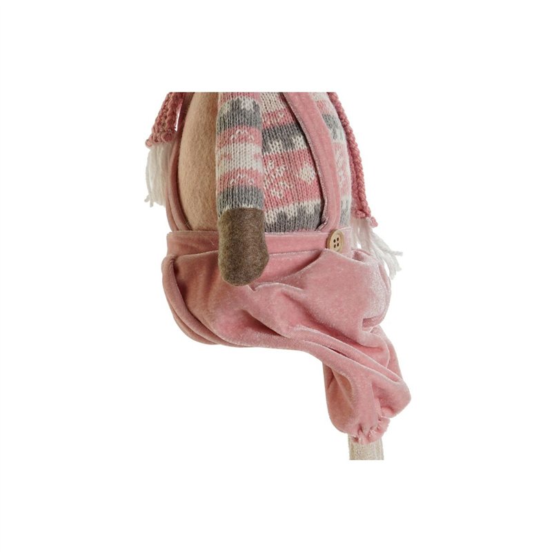 Image secondaire de Décorations de Noël DKD Home Decor Blanc Marron Rose Renne 17 x 14 x 63,5 cm (2 Unités)