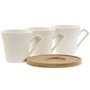 Jeu de 6 tasses avec plat Home ESPRIT Blanc Bambou Porcelaine 90 ml