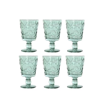 Set de Verres Home ESPRIT Turquoise Verre 345 ml (6 Unités)