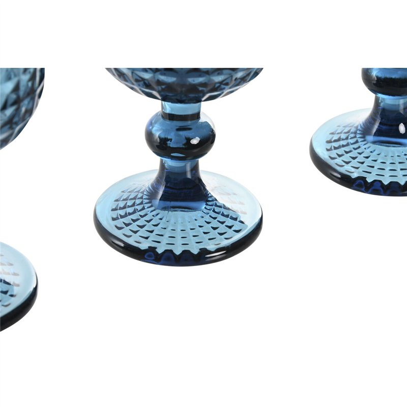 Image secondaire de Set de Verres Home ESPRIT Bleu Verre 260 ml (6 Unités)