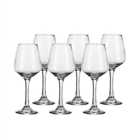 Set de verres à vin Home ESPRIT Transparent Verre 360 ml (6 Unités)