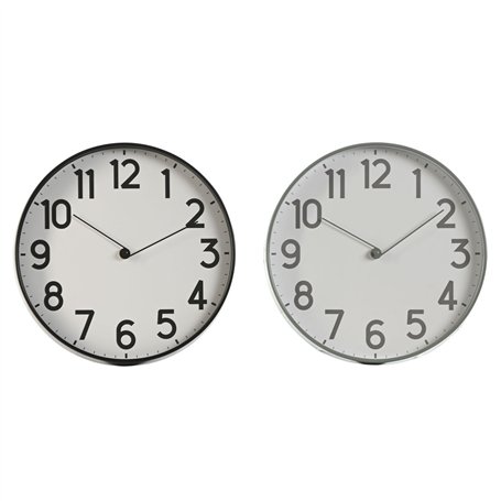 Horloge Murale Home ESPRIT Noir Gris PVC 30 x 4 x 30 cm (2 Unités)
