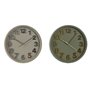 Horloge Murale Home ESPRIT Vert Gris PVC Urbaine 30 x 4 x 30 cm (2 Unités)
