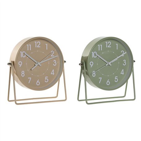 Horloge de table Home ESPRIT Beige (2 Unités)