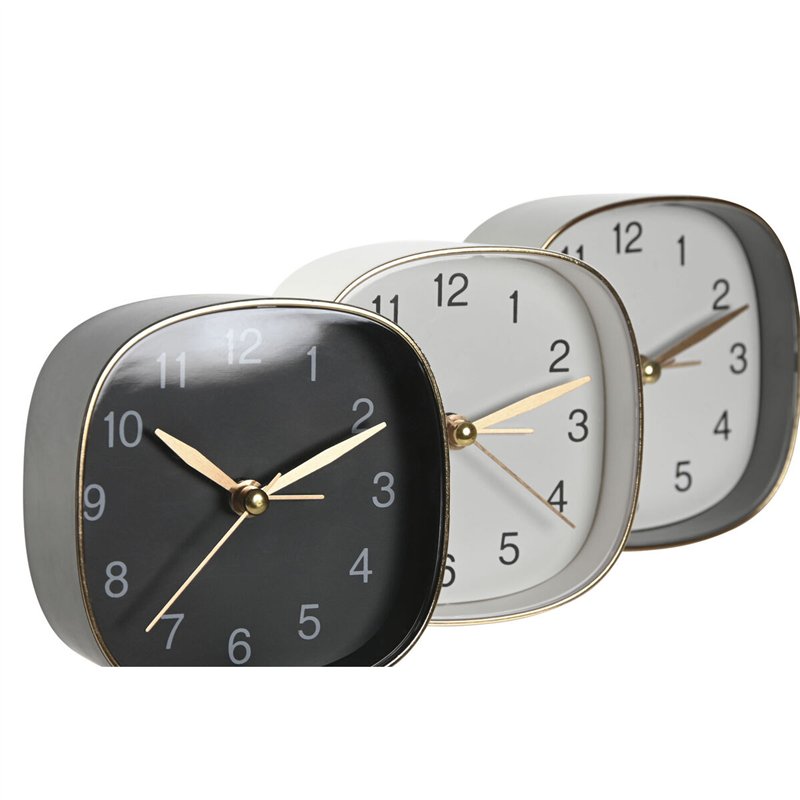 Image secondaire de Horloge de table Home ESPRIT Blanc Noir Gris Doré Moderne (3 Unités)