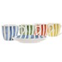 Jeu de 6 tasses avec plat Home ESPRIT Jaune Bleu Vert Corail Porcelaine 90 ml