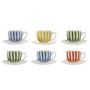 Jeu de 6 tasses avec plat Home ESPRIT Jaune Bleu Vert Corail Porcelaine 240 ml