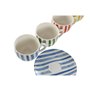 Jeu de 6 tasses avec plat Home ESPRIT Jaune Bleu Vert Corail Porcelaine 240 ml