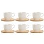 Jeu de 6 tasses avec plat Home ESPRIT Blanc Naturel Bambou Porcelaine 220 ml