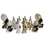 Figurine Décorative Home ESPRIT Blanc Noir Doré Africaine 22 x 11 x 37 cm (2 Unités)