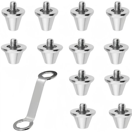 12 crampons de rechange pour chaussures de football robustes en aluminium avec clé à taquet pour entraînement optimal et rugby