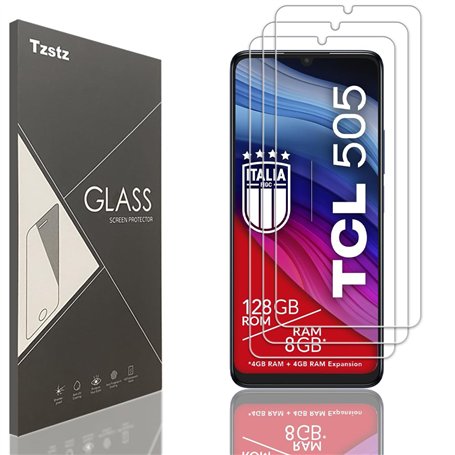 Tzstz Lot de 3 films de protection d'écran en verre trempé pour TCL 505 6