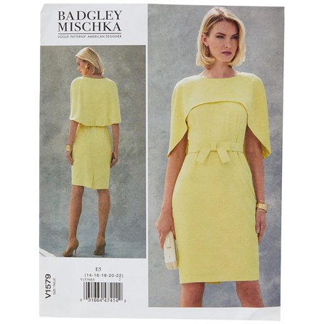 Vogue Patterns Vogue 1579 E5 Patron de Robe pour Femme Taille 42-50