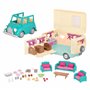 Li'l Woodzeez 6486Z Ensemble Jouet Camping-Car Bleu - 40 pièces Comprenant un Van Transformable & Accessoires - Figurines non In