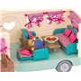 Li'l Woodzeez 6486Z Ensemble Jouet Camping-Car Bleu - 40 pièces Comprenant un Van Transformable & Accessoires - Figurines non In