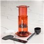 AeroPress Cafetière Clear Rouge – Méthode 3 en 1 combinant cafetière à piston, filtre manuel et espresso – Café corsé sans amert