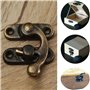 NIYATA 20Pcs Crochets Antiques à Gauche et à Droite,Fermoir Boite en Bois avec 80 Vis,fermoir boite,Fermeture Vintage Lock pour