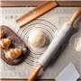 Tera Rouleau à Pâtisserie en marbre Blanc Poignées en Bois Cuisinier et pâtissier avec Base en Bois - 47cm Cadeau pour la Fête d