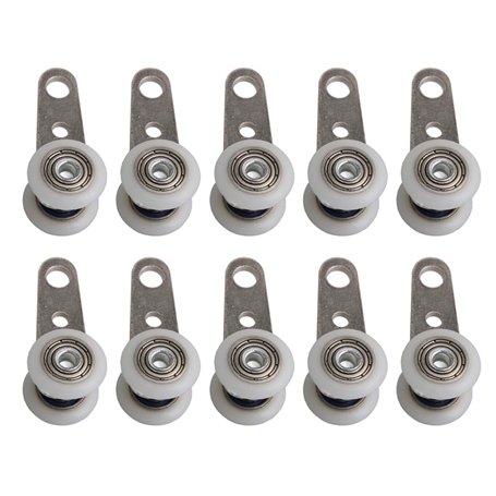 BQLZR - Lot de 10 roulettes pour baies vitrées ou portes coulissantes - en métal et en plastique - 4