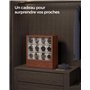 SONGMICS Boîte à Montre 12 Emplacements, Présentoir de Montres avec Fenêtre, Placage Effet Bois, Doublure en Velours, Rangement 
