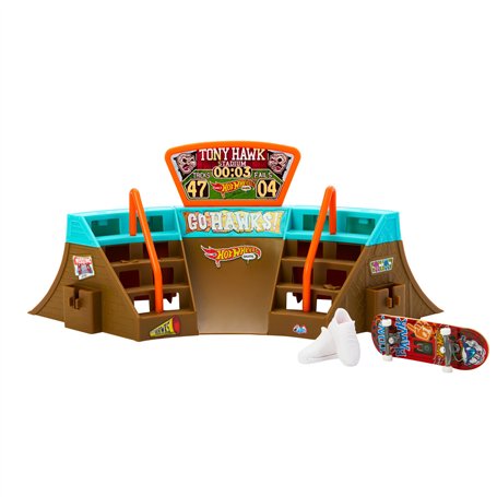 Hot Wheels Skate Coffret Fingerboard Conçus en Collaboration avec Tony Hawk avec 1 Fingerboard Et 1 Paire De Chaussures De Skate