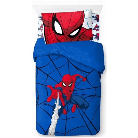 Jay Franco Marvel Spiderman Webtastic 100% Coton Ensemble Lit Simple 3 Pièces – Comprend Housse de Couette