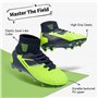 DREAM PAIRS Chaussures de Football Garçons Spike Crampons pour Filles Respirantes Unisexe,Size 36,Foncé/Bleu/Néon/Vert,HZ19002K-