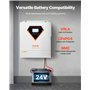 VEVOR Onduleur Solaire Hybride 3500 W Chargeur à Onde Sinusoïdale Pure Tout-en-Un, 24 V CC vers 220/230 V CA, avec Contrôleur So