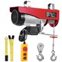 VEVOR Palan Électrique, Charge Double Câble 1200 kg, Télécommande Filaire 4,2 m, Hauteur Levage Câble Simple 12 m, Élingue Simpl