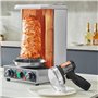 VEVOR Couteau à Kebab Électrique sans Fil 80 W, Trancheuse à Viande Turc Shawarma Döner Kebab Commerciale en Inox, avec 2 Lames 