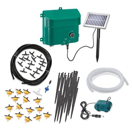 Esotec 101100 Kit complet d'arrosage/Système d'irrigation solaire complet avec 15 goutte-à-goutte Vert