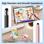 GlasFlength Stylet Tablette, Stylet Tactile Universel 2 en 1 avec Pointe Magnétique en Caoutchouc avec 6 Embouts de Rechange pou