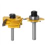 Gasea 8mm Jeu de Forets de Toupie à 3 Ailes Réglables Router à Rainure Bits Fraise à Bois Mèche de Menuiserie Routeur T Forme Av