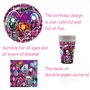61PCS Monster Thème Couverts De Fête, Party Décorations Enfant Pour Anniversaire,Set de Vaisselle de Fête pour Fille,Anniversair